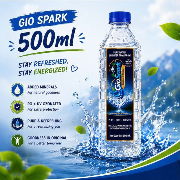 GIO Spark 500 ml — stay refreshed, stay energized.